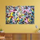 J. P. - ONGEFORMEERDE FIGUUR - 1953 - Action paint Canvas Afdruk (Insitu (Woonkamer))