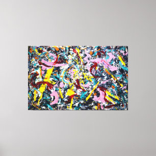 J. P. - ONGEFORMEERDE FIGUUR - 1953 - Action paint Canvas Afdruk