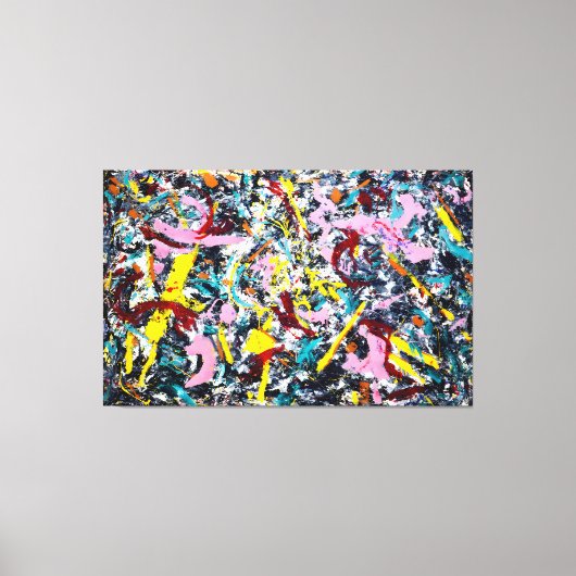 J. P. - ONGEFORMEERDE FIGUUR - 1953 - Action paint Canvas Afdruk (Voorkant)