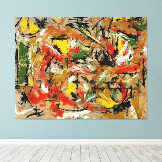 J. P. - ONGETITELD - 1953-54 -Abstract expressioni Canvas Afdruk (Insitu (Houten vloer))