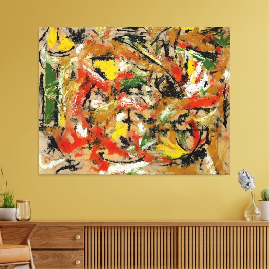 J. P. - ONGETITELD - 1953-54 -Abstract expressioni Canvas Afdruk (Insitu (Woonkamer))