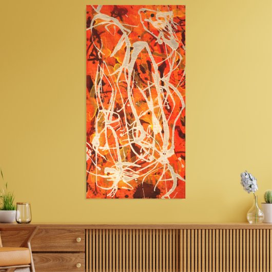 J. P. - RODE VERTICALE COMPOSITIE 5 - 1950 - CANVAS AFDRUK (Insitu (Woonkamer))