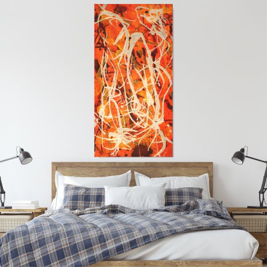 J. P. - RODE VERTICALE COMPOSITIE 5 - 1950 - CANVAS AFDRUK (Insitu (Slaapkamer))