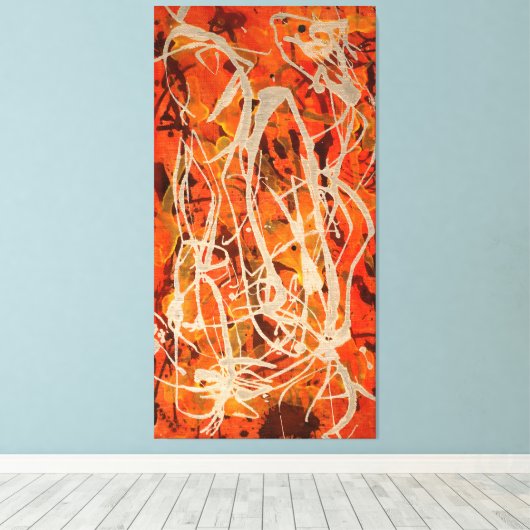 J. P. - RODE VERTICALE COMPOSITIE 5 - 1950 - CANVAS AFDRUK (Insitu (Houten vloer))