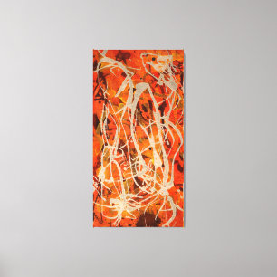 J. P. - RODE VERTICALE SAMENSTELLING 5 - 1950 - CANVAS AFDRUK