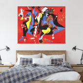 J. P. - ROOD en BLAUW  - 1946 - Abstract  - Canvas Afdruk (Insitu (Slaapkamer))