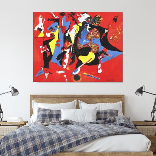 J. P. - ROOD en BLAUW - 1946 - Abstract - Canvas Afdruk (Insitu (Slaapkamer))