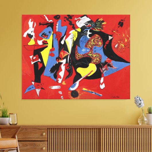 J. P. - ROOD en BLAUW - 1946 - Abstract - Canvas Afdruk (Insitu (Woonkamer))