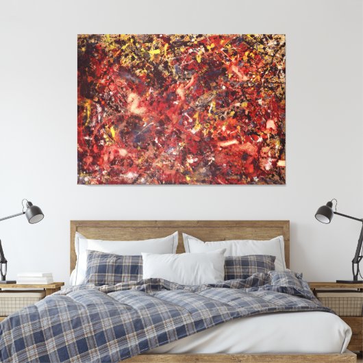 J.P. - SCHILDERIJ A - 1950 - Abstract expressionis Canvas Afdruk (Insitu (Slaapkamer))