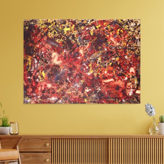 J.P. - SCHILDERIJ A - 1950 - Abstract expressionis Canvas Afdruk (Insitu (Woonkamer))
