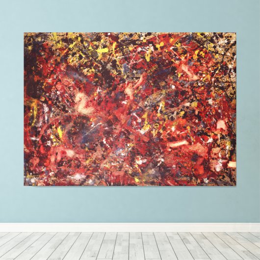 J.P. - SCHILDERIJ A - 1950 - Abstract expressionis Canvas Afdruk (Insitu (Houten vloer))