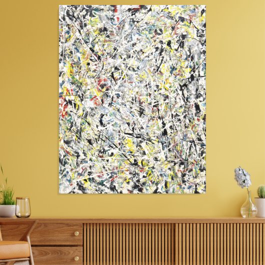 J. P. - WIT LICHT - 1954 - Action painting - Canvas Afdruk (Insitu (Woonkamer))