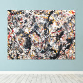 J. P. ZILVER OVER ZWART, WIT, GEEL & ROOD 1948 CANVAS AFDRUK (Insitu (Houten vloer))