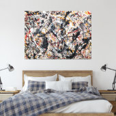 J. P. ZILVER OVER ZWART, WIT, GEEL & ROOD 1948 CANVAS AFDRUK (Insitu (Slaapkamer))