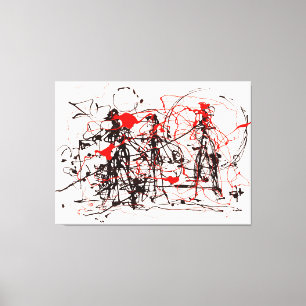 J. P. - ZONDER TITEL - c. 1948-1949 - Action paint Canvas Afdruk