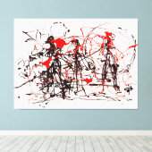 J. P. - ZONDER TITEL - c. 1948-1949 - Action paint Canvas Afdruk (Insitu (Houten vloer))