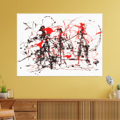 J. P. - ZONDER TITEL - c. 1948-1949 - Action paint Canvas Afdruk (Insitu (Woonkamer))