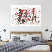 J. P. - ZONDER TITEL - c. 1948-1949 - Action paint Canvas Afdruk (Insitu (Slaapkamer))