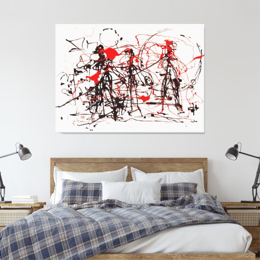 J. P. - ZONDER TITEL - c. 1948-1949 - Action paint Canvas Afdruk (Insitu (Slaapkamer))