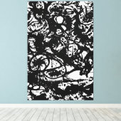 J. P. - ZWART EN WIT Nummer 6 - 1951 -Abstract- Canvas Afdruk (Insitu (Houten vloer))
