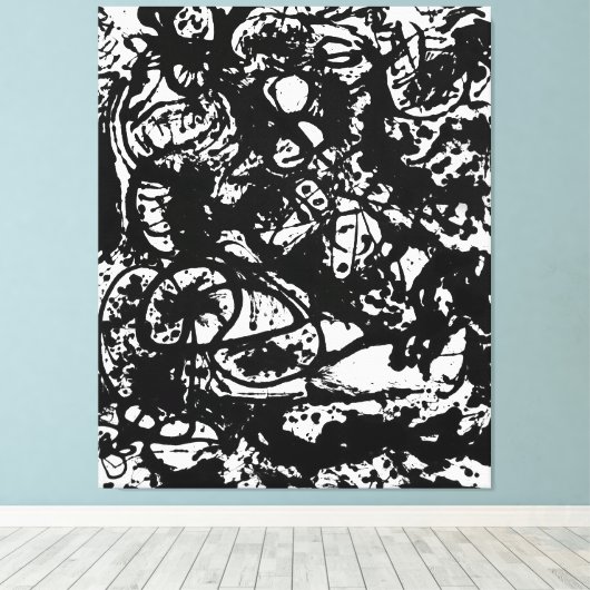 J. P. - ZWART EN WIT Nummer 6 - 1951 -Abstract- Canvas Afdruk (Insitu (Houten vloer))