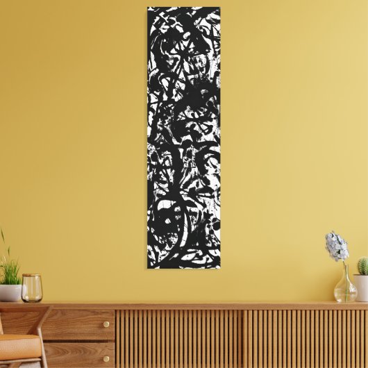 J.P. - ZWART-WIT SCHILDERIJ - ca. 1952- Canvas Afdruk (Insitu (Woonkamer))