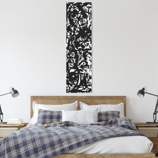 J.P. - ZWART-WIT SCHILDERIJ - ca. 1952- Canvas Afdruk (Insitu (Slaapkamer))