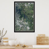 J Percy Priest Lake Tennessee Satellite Poster Map (Keuken)