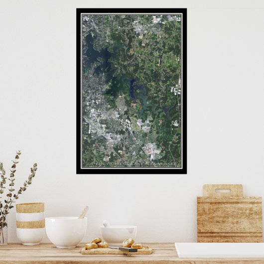 J Percy Priest Lake Tennessee Satellite Poster Map (Keuken)