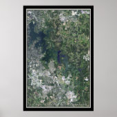 J Percy Priest Lake Tennessee Satellite Poster Map (Voorkant)