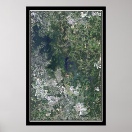 J Percy Priest Lake Tennessee Satellite Poster Map