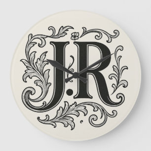 J.R. Initialen met Decor Grote Klok