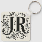 J.R. Initialen met Decor Sleutelhanger (Achterkant)