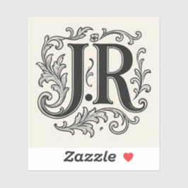 J.R. Initialen met Decor Sticker