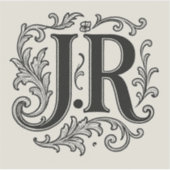 J.R. Initialen met Decor Sticker (Voorkant)