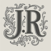J.R Initialen met Decor Sticker (Voorkant)