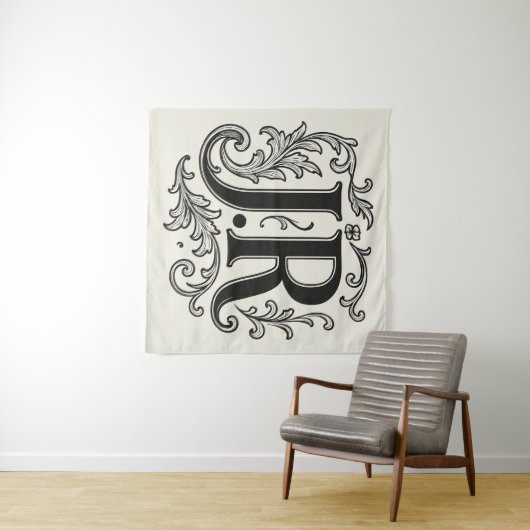 J.R Initialen met Decoratief Wandkleed (In Situ (horizontaal))