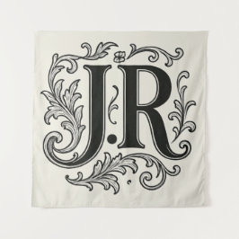 J.R Initialen met Decoratief Wandkleed