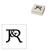 J&R Monogram bruiloft Rubberstempel (Gestempeld)