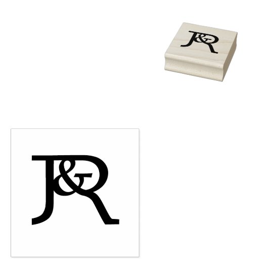 J&R Monogram bruiloft Rubberstempel (Gestempeld)