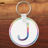 J Rainbow Monogram Sleutelhanger (Voorkant)