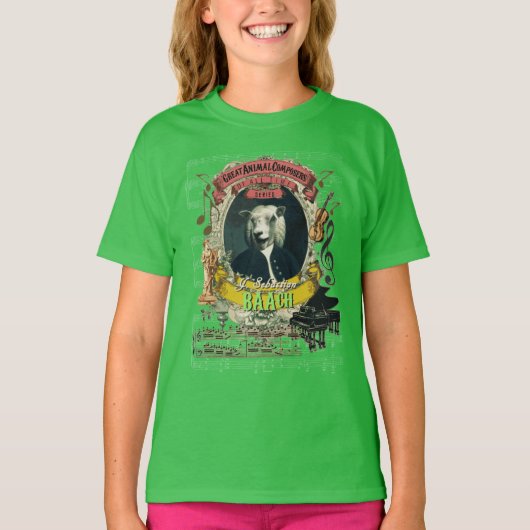 J.S. Baach Sheep Great Animal Composer Bach Parody T-shirt (Voorkant)