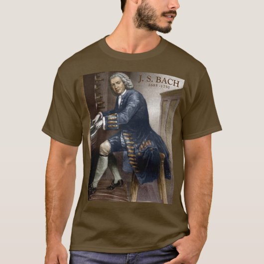 J.S. Bach 1685 - 1750 bij het Silbermann Orgel T-shirt (Voorkant)