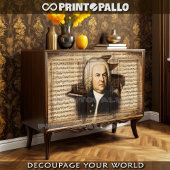 J.S. Bach De componist met muziek en piano Tissuepapier