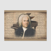 J.S. Bach De componist met muziek en piano Tissuepapier (Voorkant)