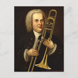 J.S. Bach met trombone Briefkaart