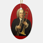 J.S. Bach met trombone Keramisch Ornament (Links)