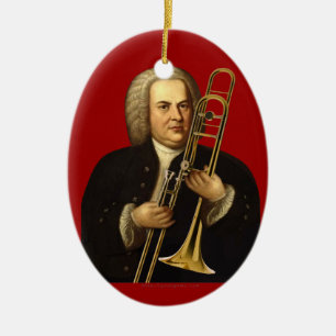 J.S. Bach met trombone Keramisch Ornament
