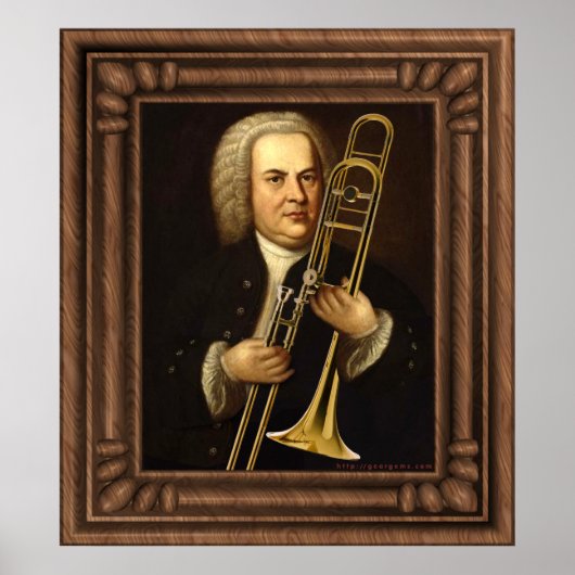 J.S. Bach met trombone Poster (Voorkant)