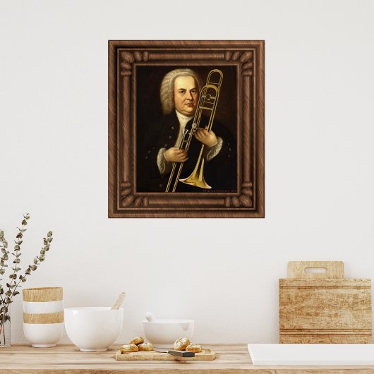 J.S. Bach met trombone Poster (Keuken)